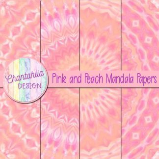 Free pink and peach mandala digital papers