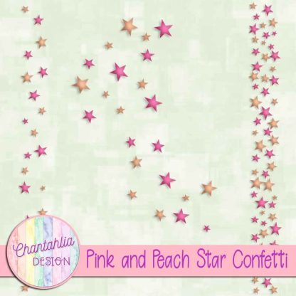 Free pink and peach star confetti