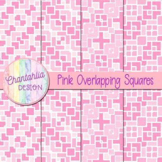 Free pink overlapping squares digital papers