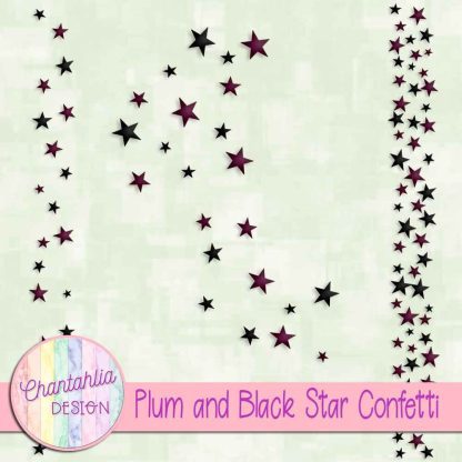 Free plum and black star confetti