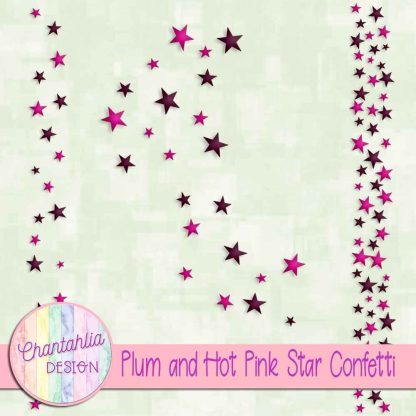 Free plum and hot pink star confetti