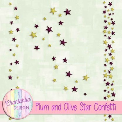 Free plum and olive star confetti