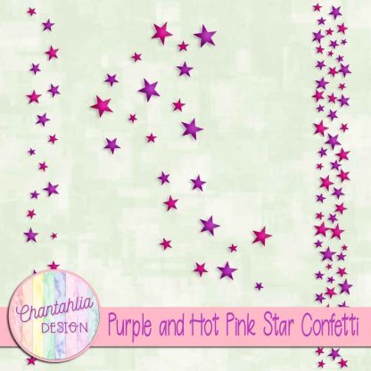 Free purple and hot pink star confetti