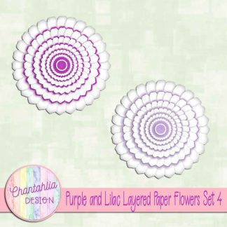Free purple and lilac layered paper flowers