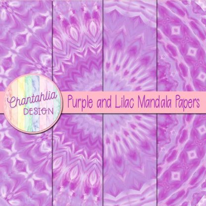 Free purple and lilac mandala digital papers