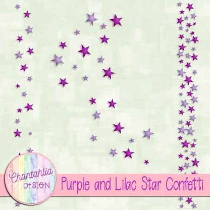 Free purple and lilac star confetti