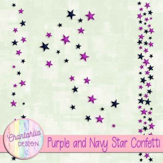 Free purple and navy star confetti