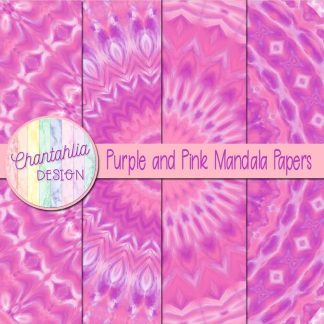Free purple and pink mandala digital papers
