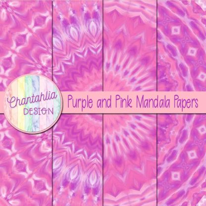 Free purple and pink mandala digital papers