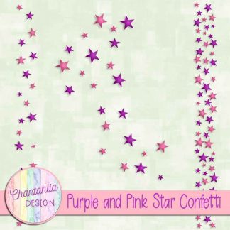 Free purple and pink star confetti