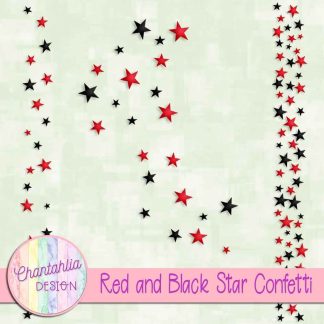 Free red and black star confetti