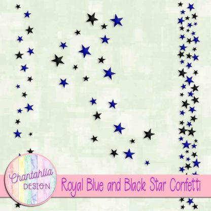 Free royal blue and black star confetti