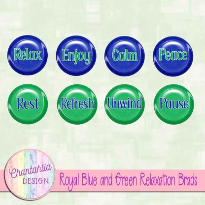 Free royal blue and green relaxation brads
