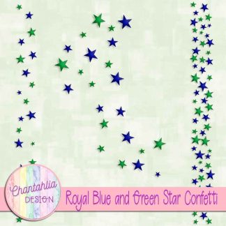 Free royal blue and green star confetti