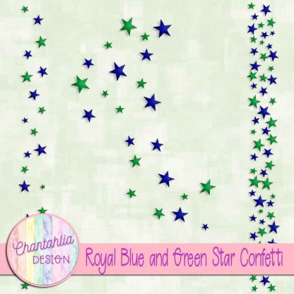 Free royal blue and green star confetti