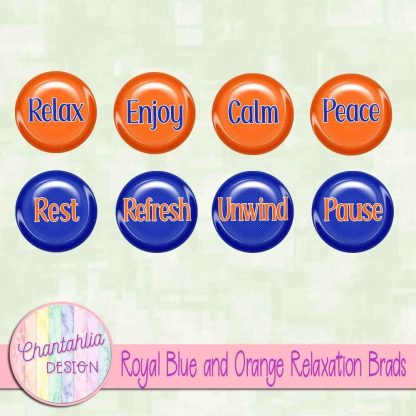 Free royal blue and orange relaxation brads