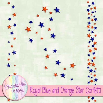 Free royal blue and orange star confetti
