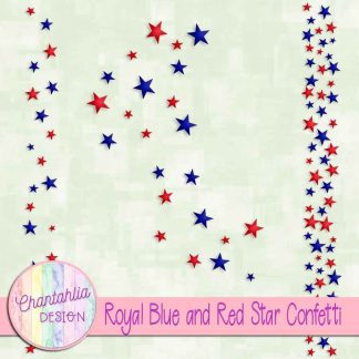 Free royal blue and red star confetti