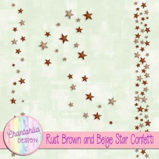 Free rust brown and beige star confetti