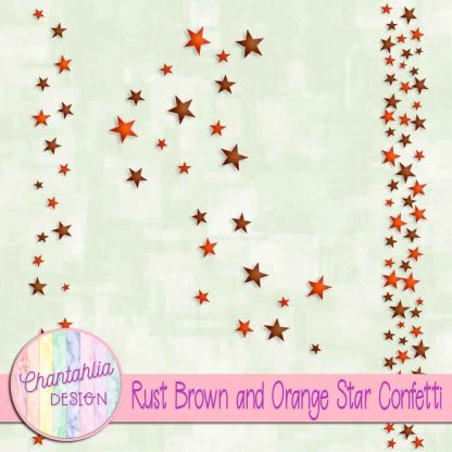 Free rust brown and orange star confetti