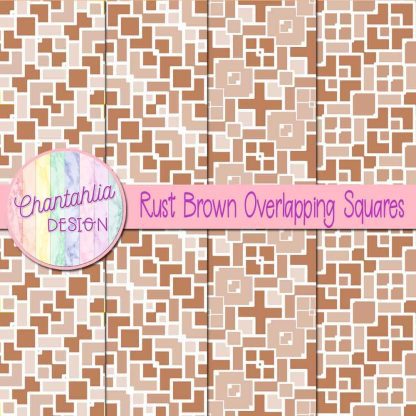 Free rust brown overlapping squares digital papers