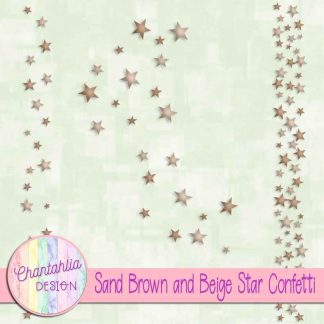 Free sand brown and beige star confetti