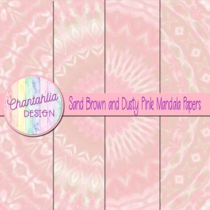 Free sand brown and dusty pink mandala digital papers