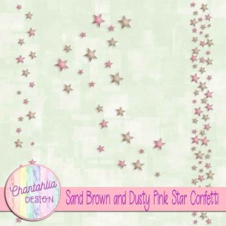 Free sand brown and dusty pink star confetti
