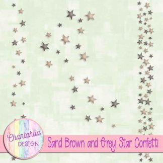 Free sand brown and grey star confetti