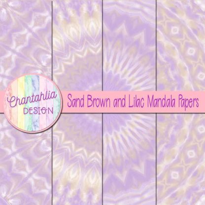 Free sand brown and lilac mandala digital papers