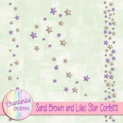 Free sand brown and lilac star confetti