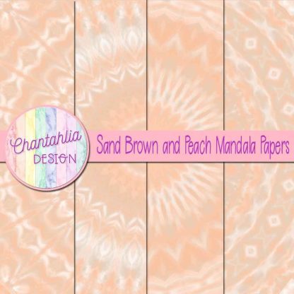 Free sand brown and peach mandala digital papers
