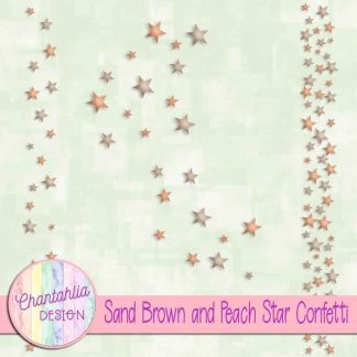Free sand brown and peach star confetti