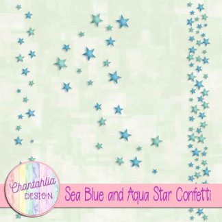 Free sea blue and aqua star confetti