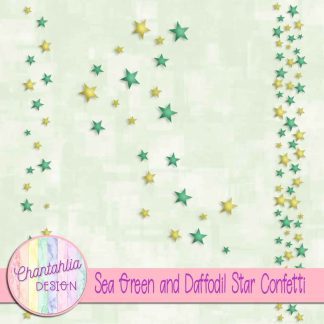 Free sea green and daffodil star confetti