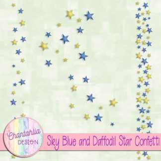 Free sky blue and daffodil star confetti
