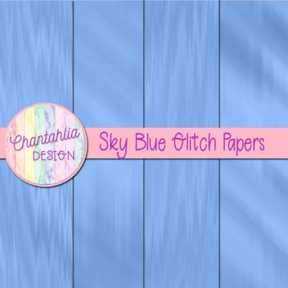 Free sky blue glitch digital papers