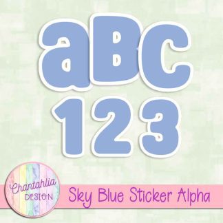Free sky blue sticker alpha