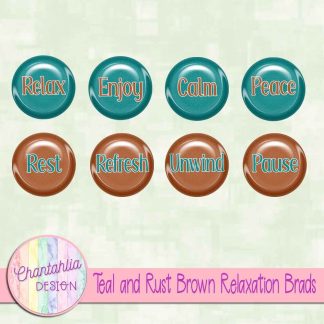 Free teal and rust brown relaxation brads
