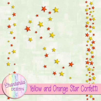 Free yellow and orange star confetti