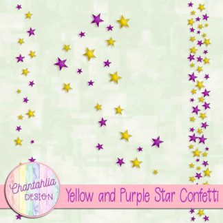 Free yellow and purple star confett