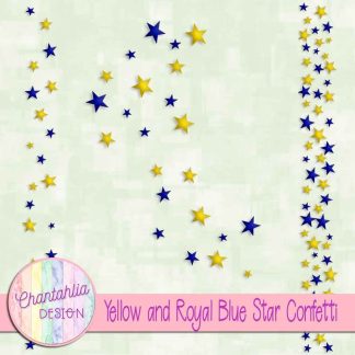 Free yellow and royal blue star confetti