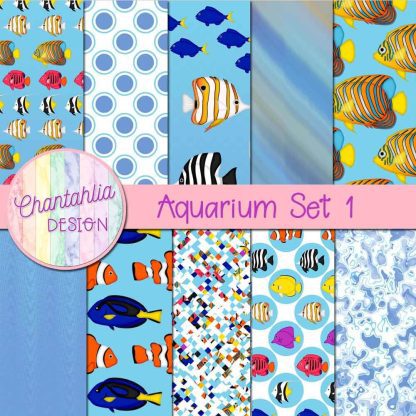 Free digital papers in an Aquarium theme.