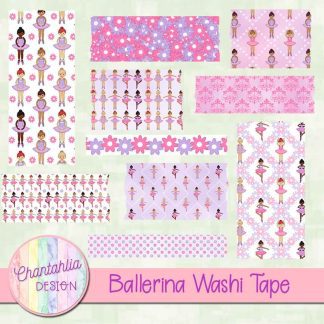 Free washi tape in a Ballerina theme