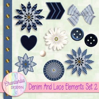 Free design elements in a Denim and Lace theme