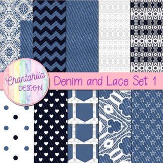 Free digital papers in a Denim and Lace theme.