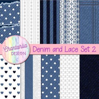 Free digital papers in a Denim and Lace theme.
