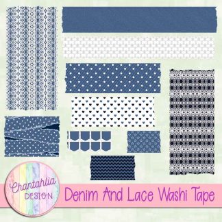 Free washi tape in a Denim and Lace theme