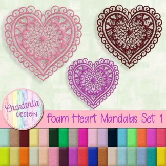 Free foam heart mandalas design elements