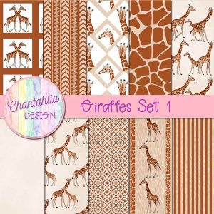 Free Giraffes Digital Papers